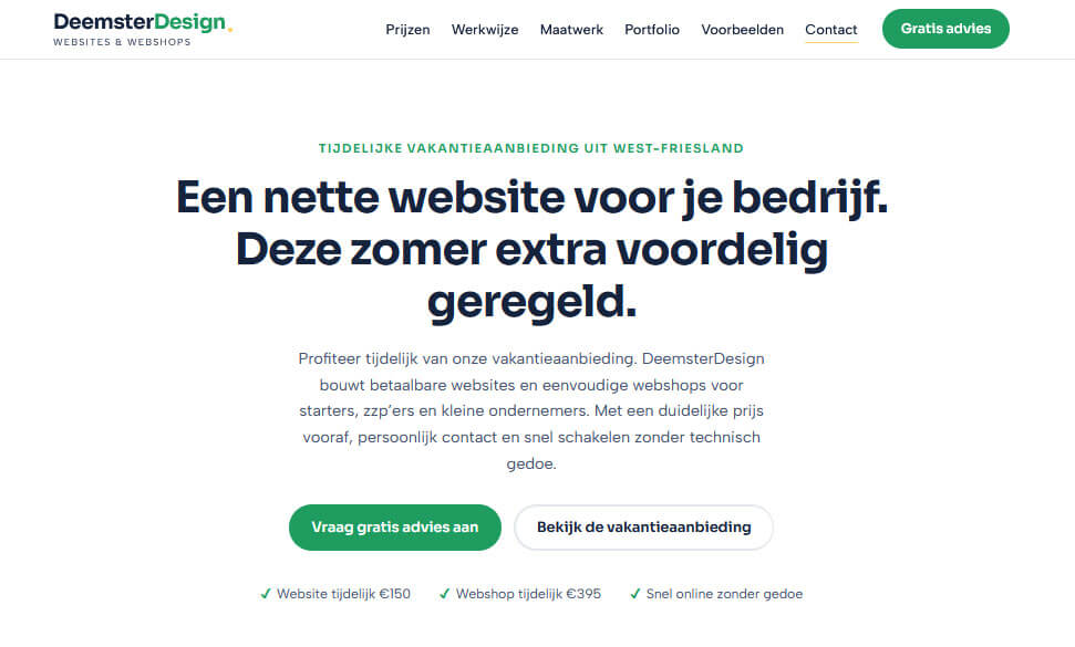DeemsterDesign Webdesign | Maatwerk voor Wesley’s Witgoed